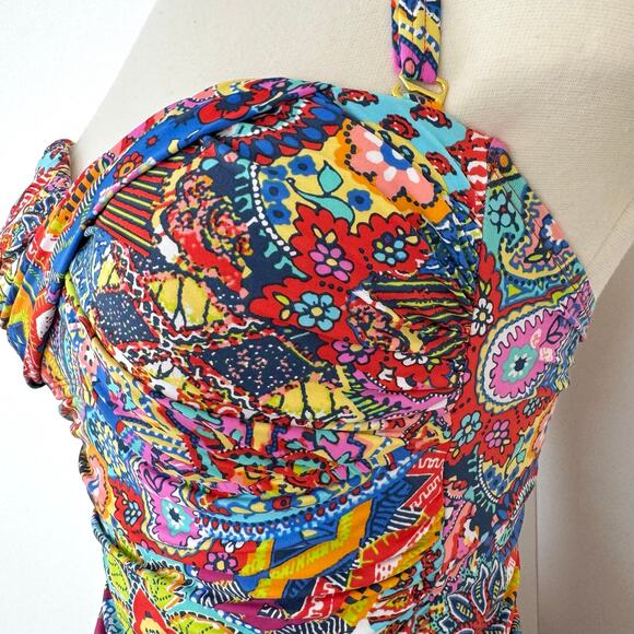 Bleu Rod Beattie 2Pc Twisted Tankini Swim Top and Bottom Multicolor Paisley 6 - Picture 6 of 11